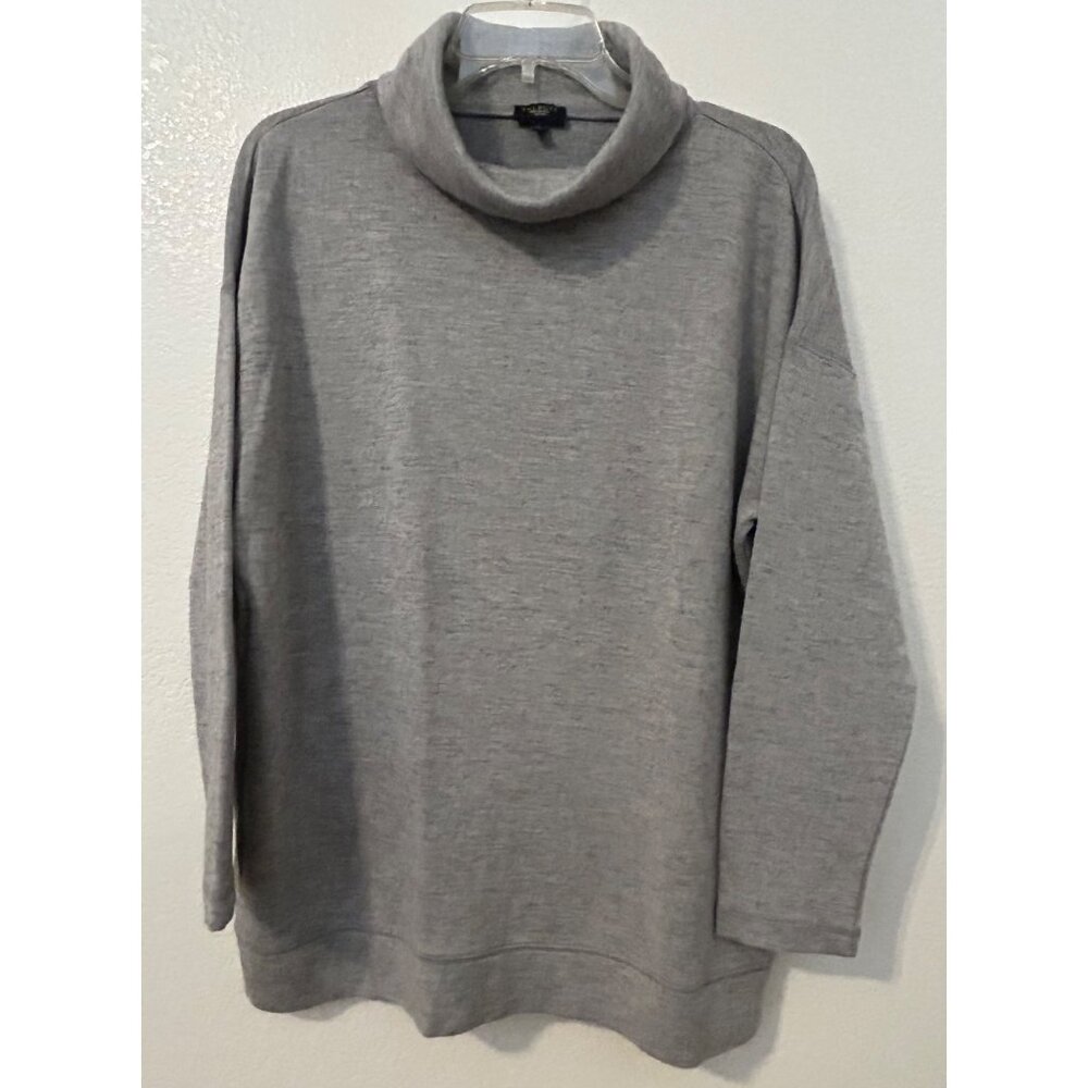 Talbots Womens Gray Turtleneck Sweater XL Comfy Soft Casual or Dress It Up